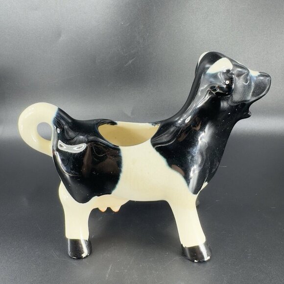 Vintage Cow Creamer Black and White Ceramic Mug Whimsical Houseware Decor VTG - Picture 13 of 14